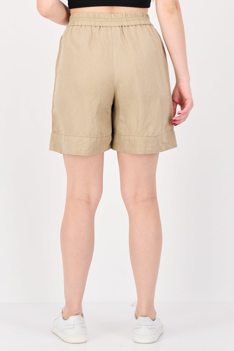 GANT Women Solid Basic Shorts, Dark Beige - Image 3